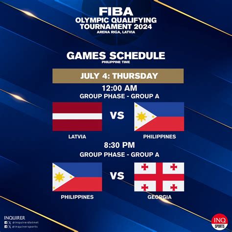 gilas pilipinas schedule venue|FIBA OQT: Gilas Pilipinas schedule, where to watch, and all else .
